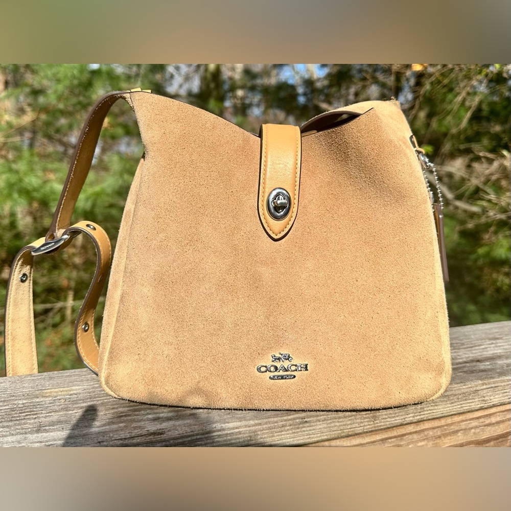 Coach Suede Shoulder Bag in Tan - Picture 2 of 10
